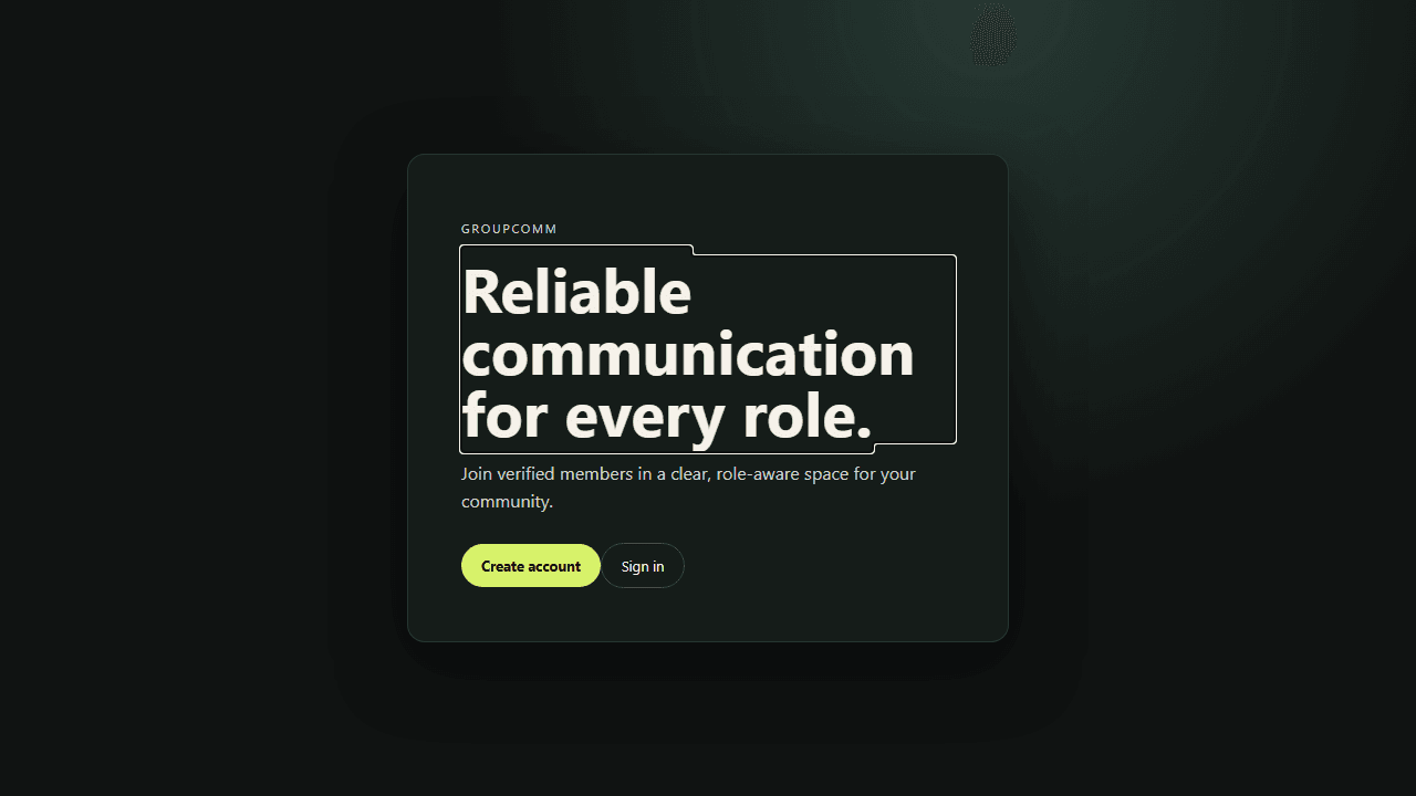 GroupComm live website preview